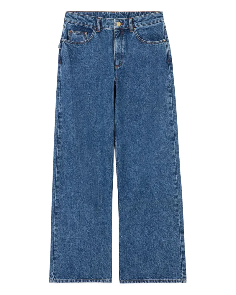 Claudie Pierlot Straight-Leg-Jeans mit Logo-Patch - Blau Blau