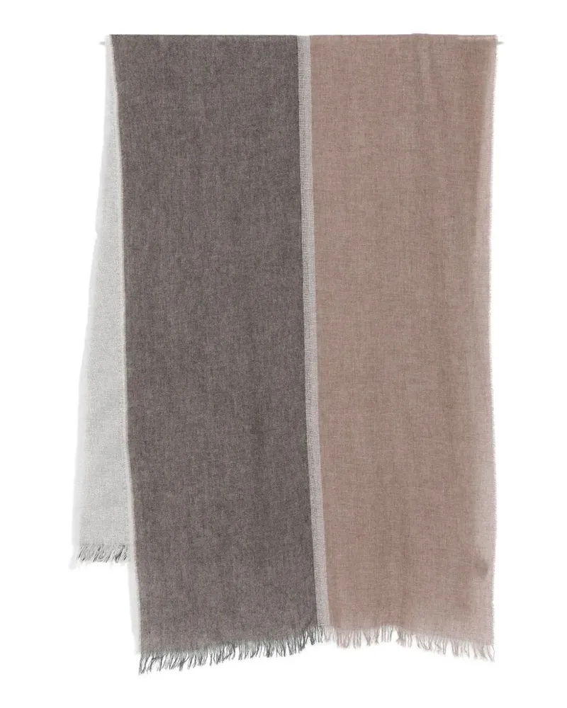 Lorena Antoniazzi striped fringed scarf - Braun Braun