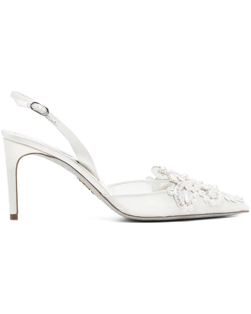 René Caovilla Veneziana Pumps 50mm - Weiß Weiß