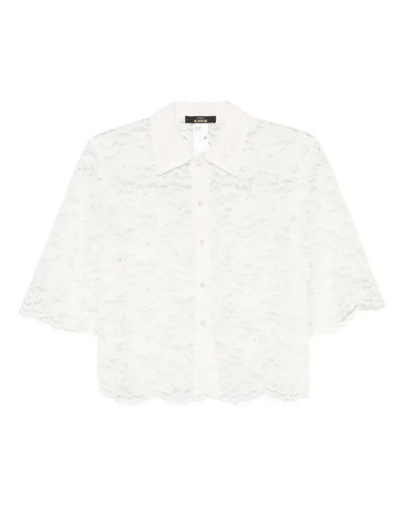 Twin-Set lace-patterned short-sleeve shirt - Weiß Weiß