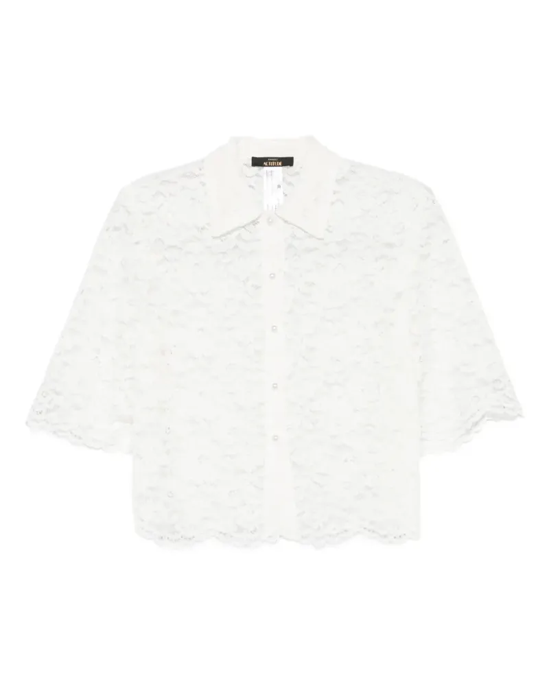 Twin-Set lace-patterned short-sleeve shirt - Weiß Weiß