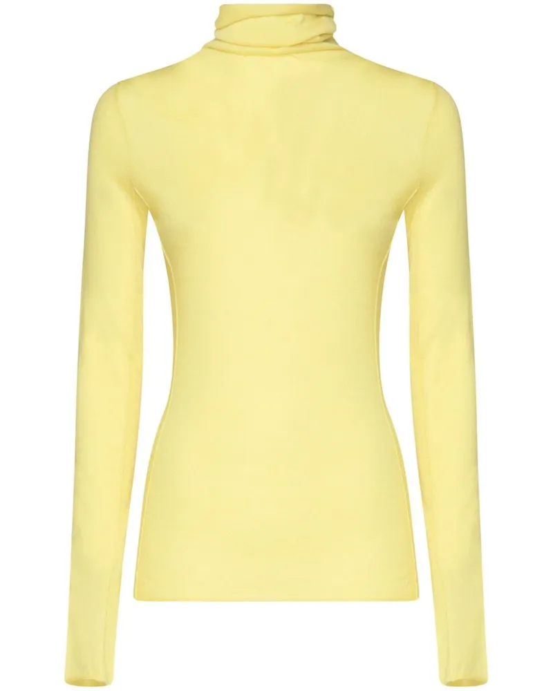 Pinko Strickpullover mit Logo-Print - Gelb Gelb