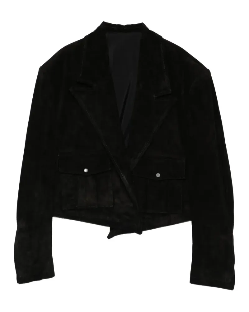 Salvatore Santoro Cropped-Jacke aus Leder - Schwarz Schwarz