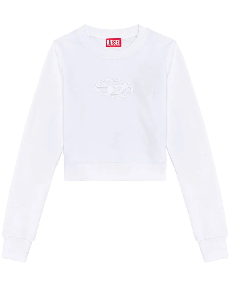 Diesel Cropped-Sweatshirt mit Cut-Out Weiß