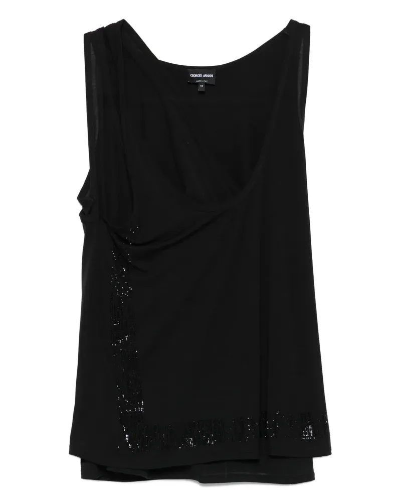 Giorgio Armani Top mit Pailletten - Schwarz Schwarz
