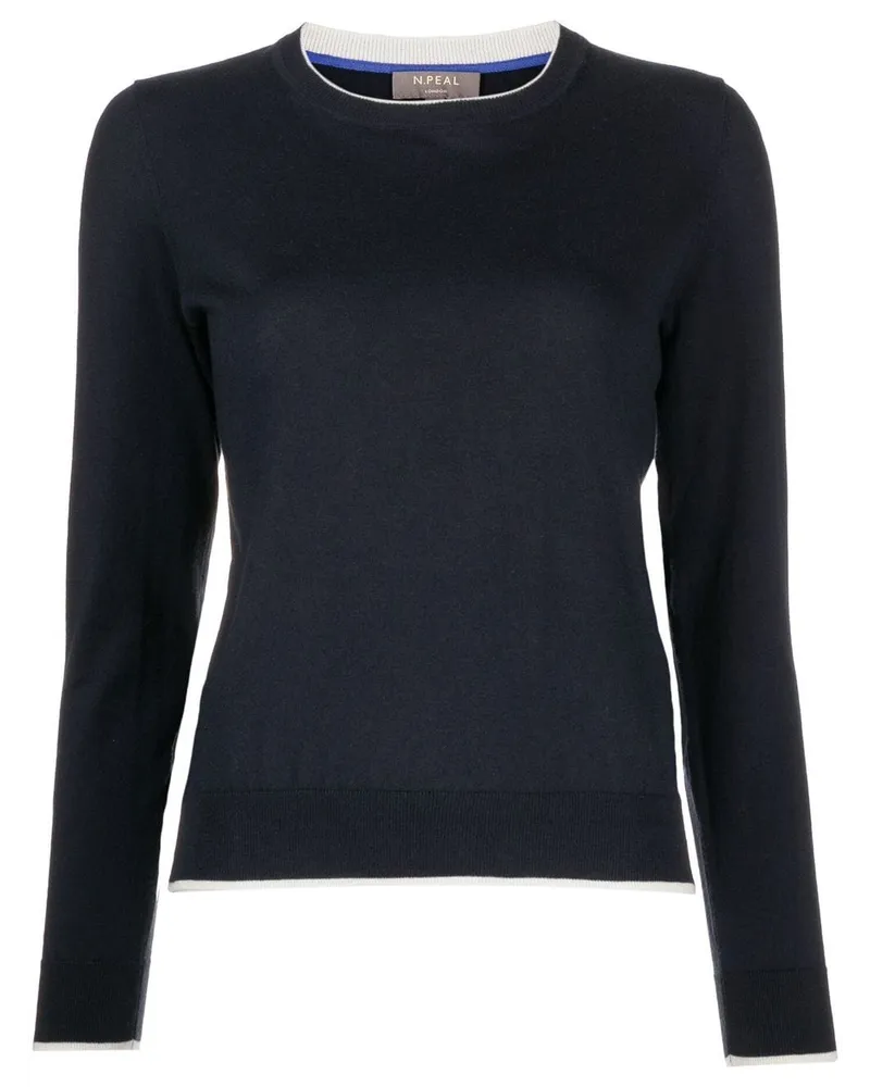 N.Peal Gestreifter Pullover - Blau Blau
