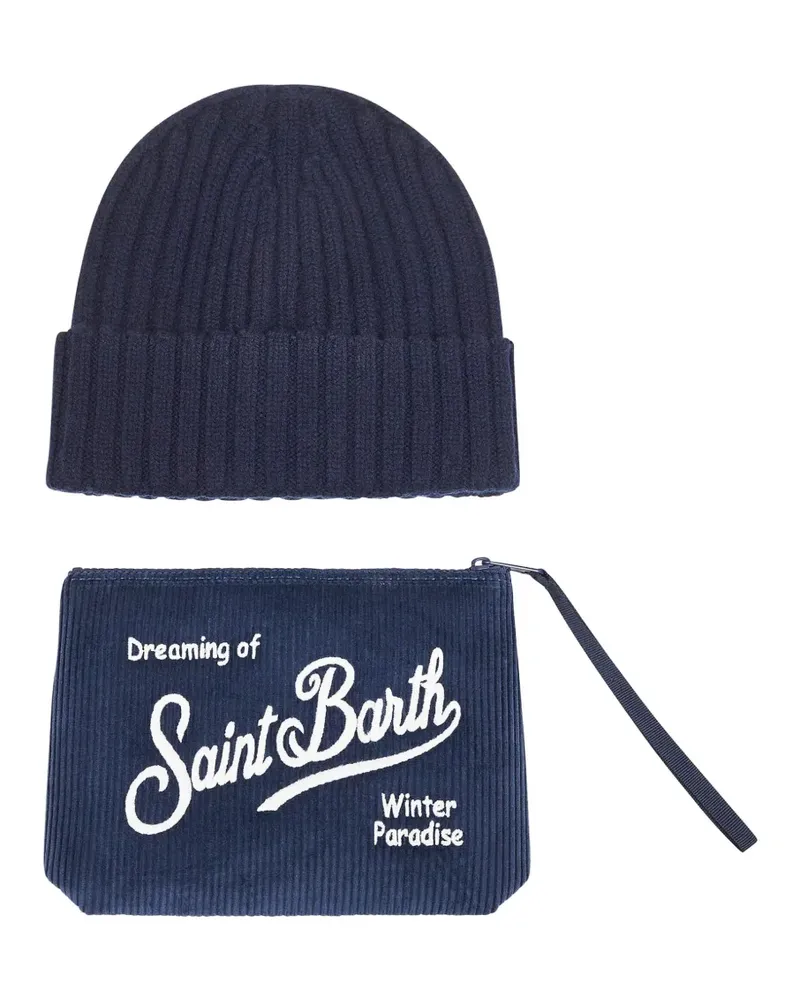 MC2 Saint Barth embroidered beanie pouch (set of two) - Blau Blau