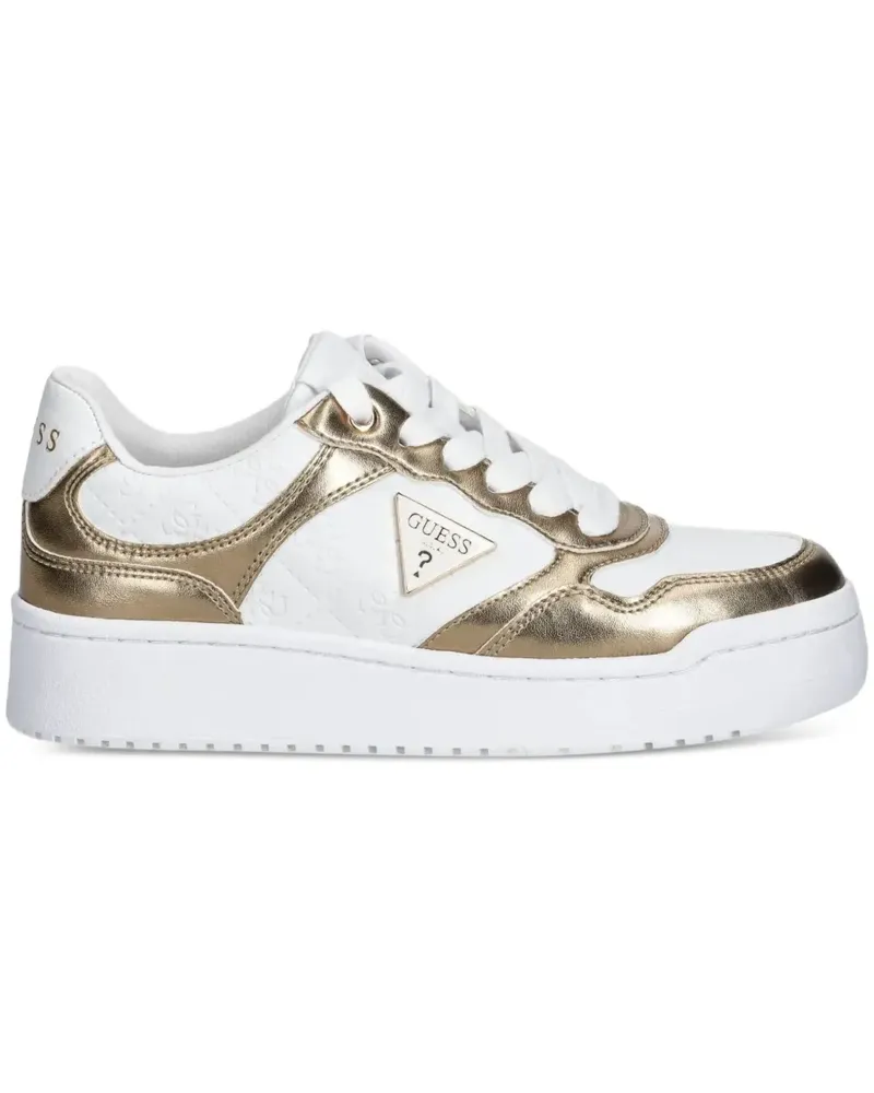 Guess Sneakers mit goldfarbenen Einsätzen - Weiß Weiß