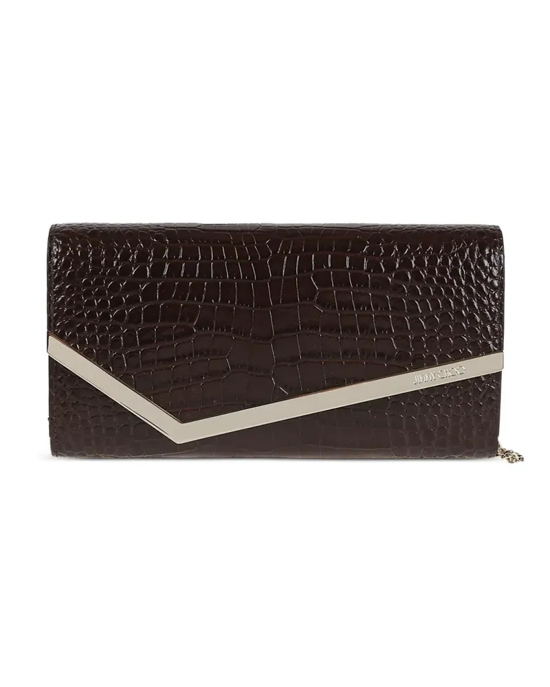 Jimmy Choo Clutch mit Kroko-Effekt - Braun Braun
