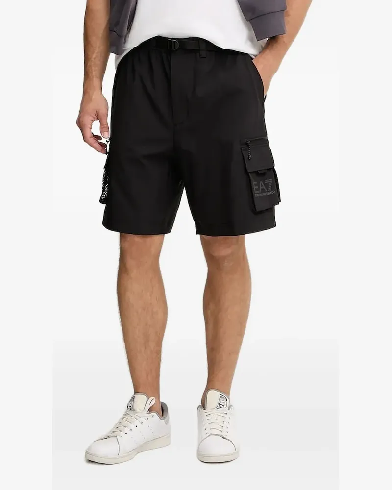 EA7 Shorts mit Logo - Schwarz Schwarz