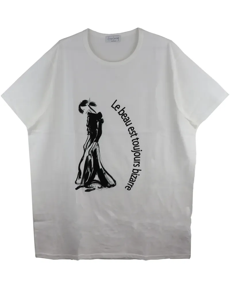 Yohji Yamamoto T-Shirt mit Logo-Print - Weiß Weiß