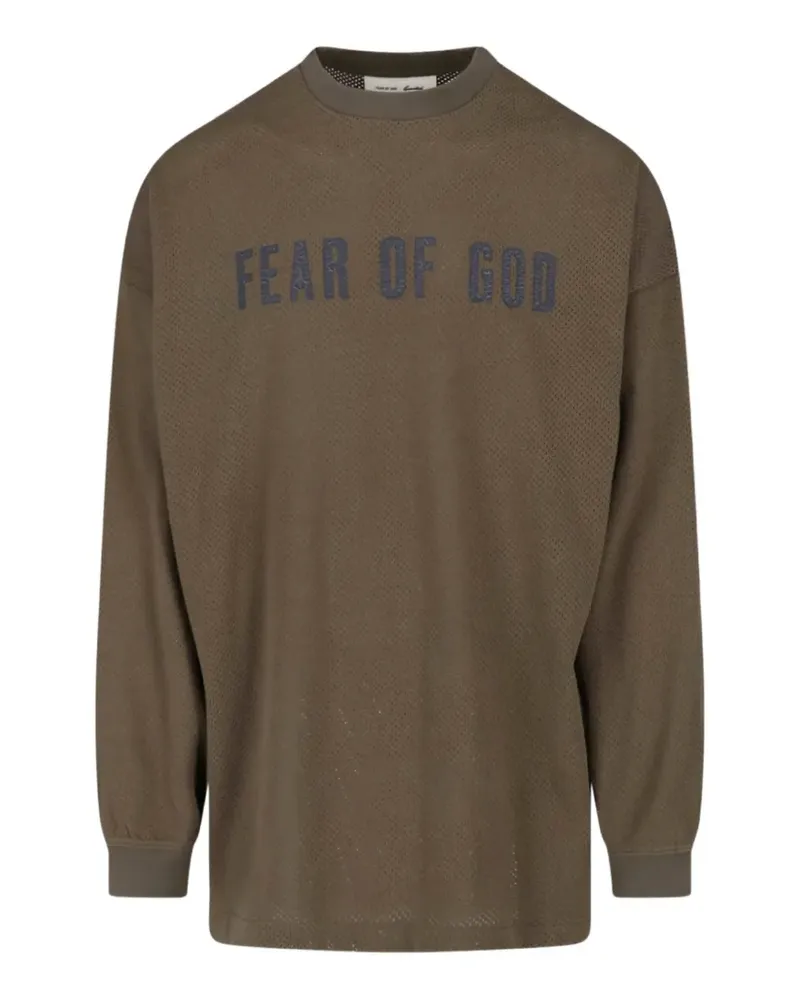 Fear of God T-Shirt aus Mesh mit Logo-Print - Braun Braun