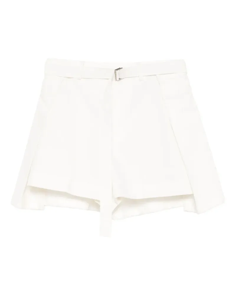 Sacai Shorts mit Schnallengürtel - Weiß Weiß