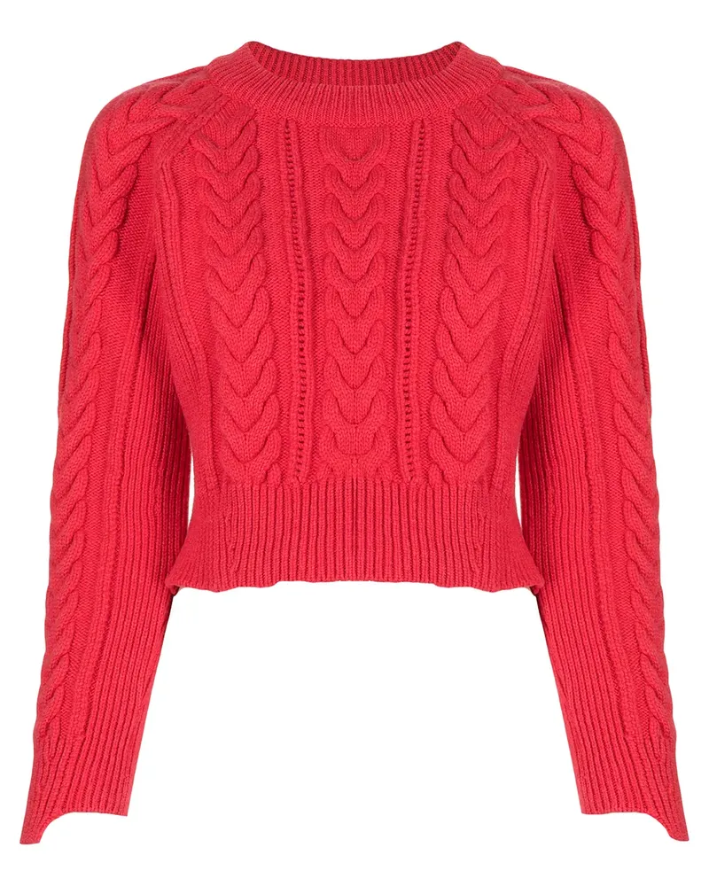 Alexander McQueen Schmaler Pullover mit Zopfmuster - Rot Rot