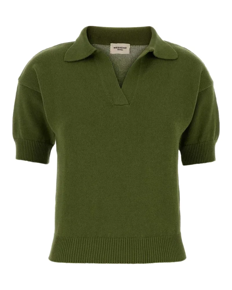 Max Mara T-Shirt mit V-Ausschnitt - Grün Grün