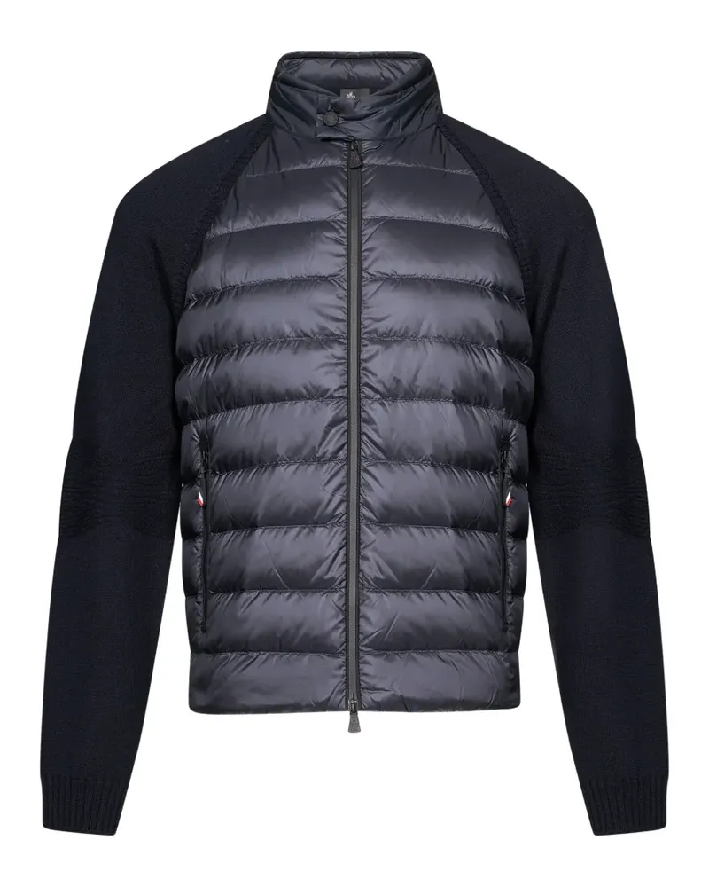 Moncler quilted-panel zip-up cardigan - Blau Blau