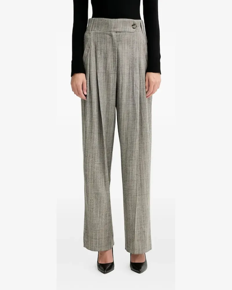 MARELLA Karierte Hose mit Bundfalten - Grau Grau