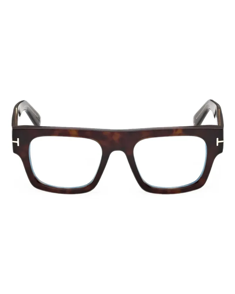 Tom Ford Eckige Brille in Schildpattoptik - Braun Braun