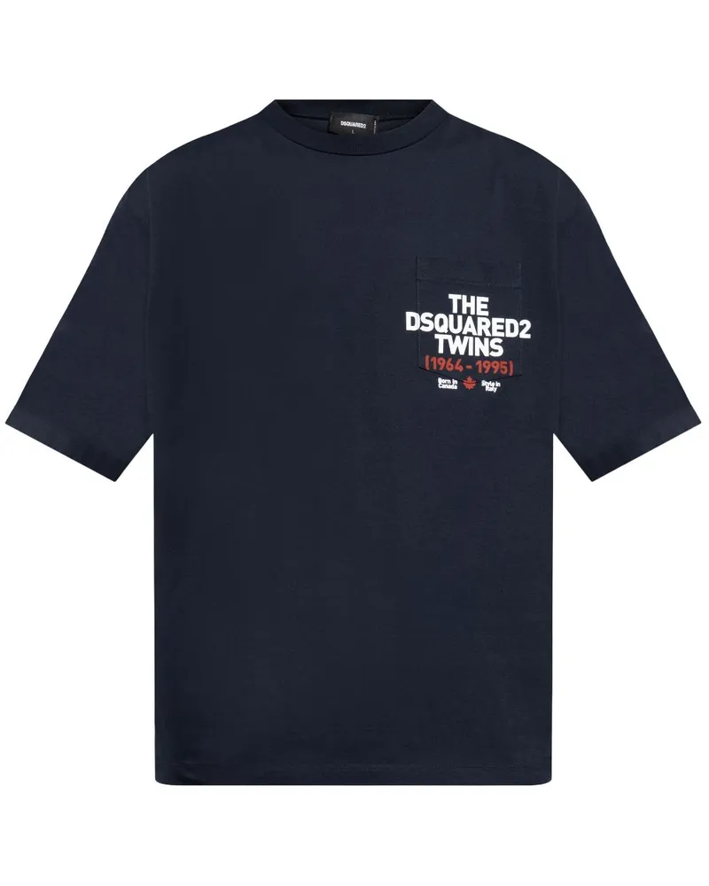 Dsquared2 T-Shirt mit Logo-Print - Blau Blau