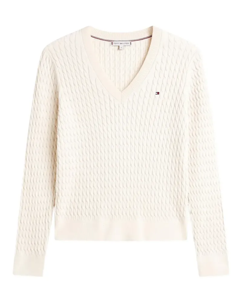Tommy Hilfiger Pullover mit V-Ausschnitt - Nude Nude