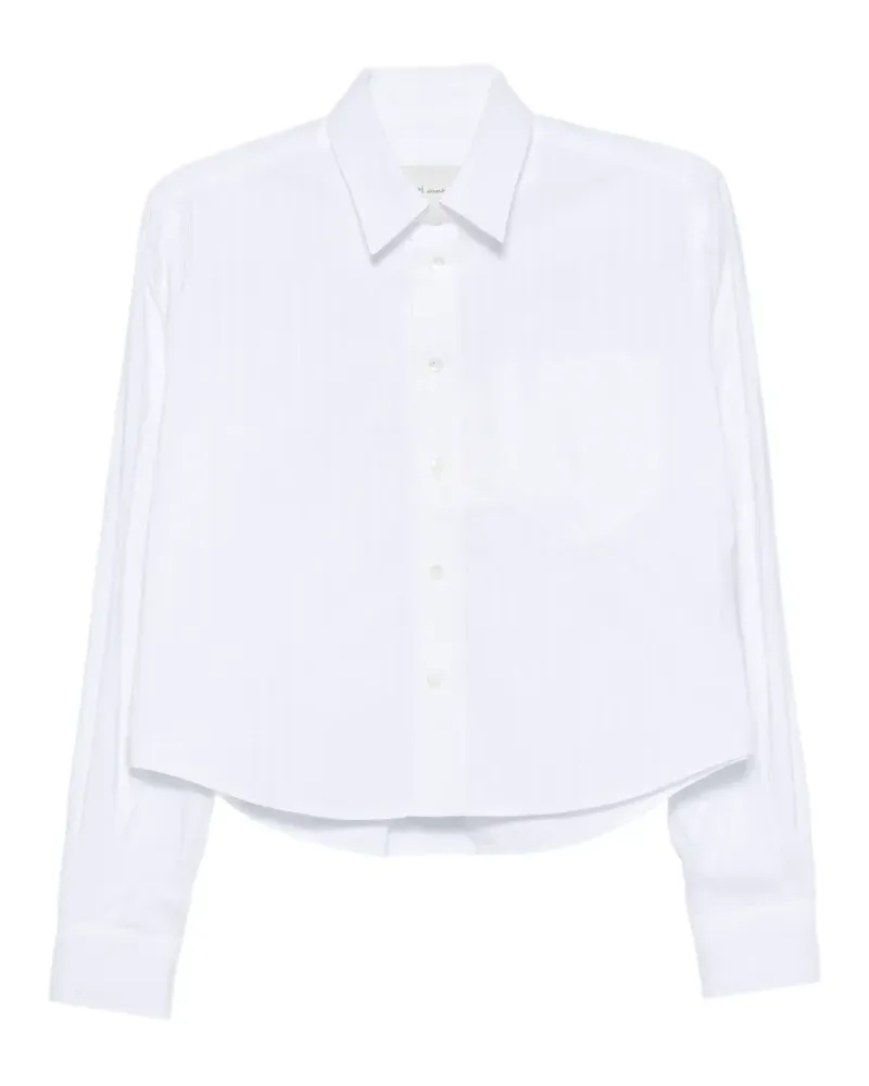 AMI Paris pinstripe-pattern curved-hem shirt - Weiß Weiß