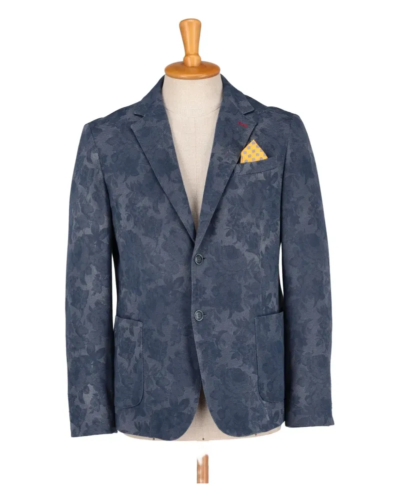 Massimo Rebecchi flowered two-buttoned blazer - Blau Blau
