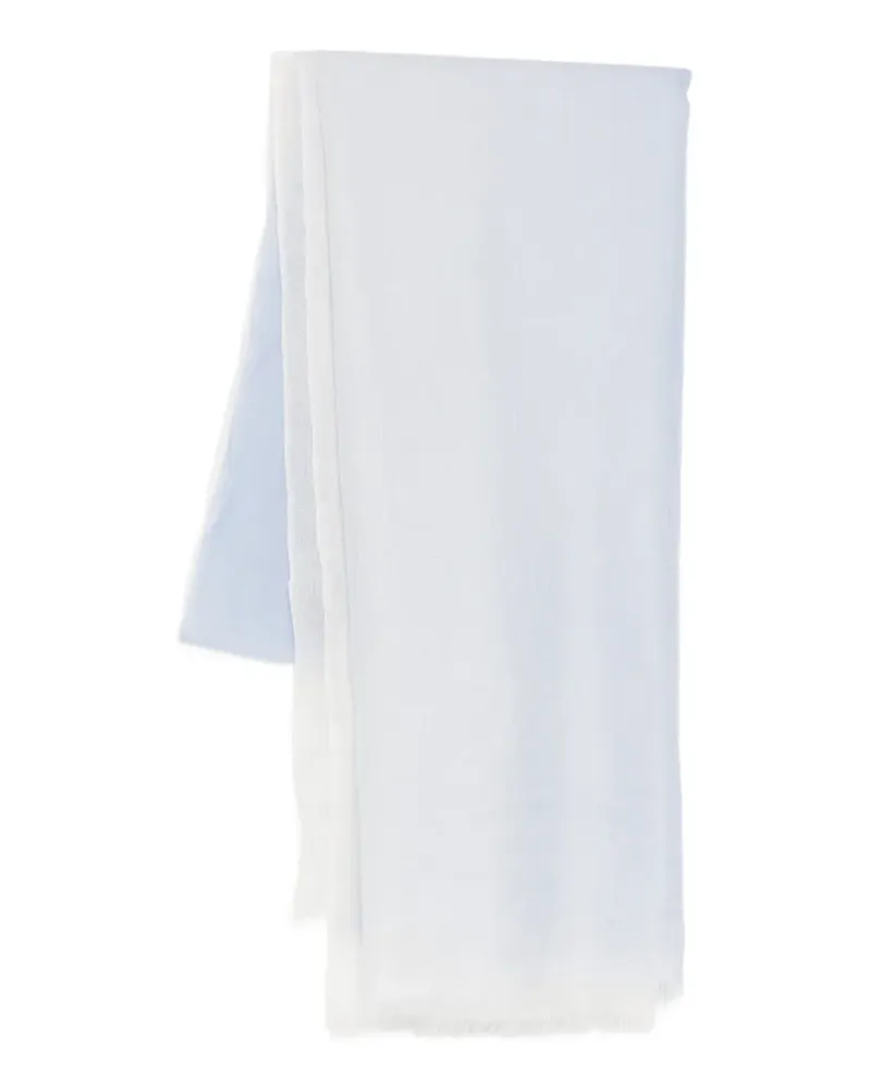 N.Peal Schal aus Kaschmir mit Batikdetail - Weiß Weiß