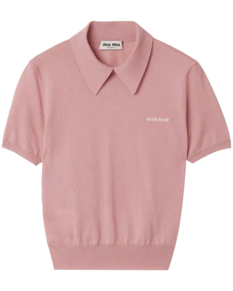 Miu Miu Gestricktes Poloshirt - Rosa Rosa
