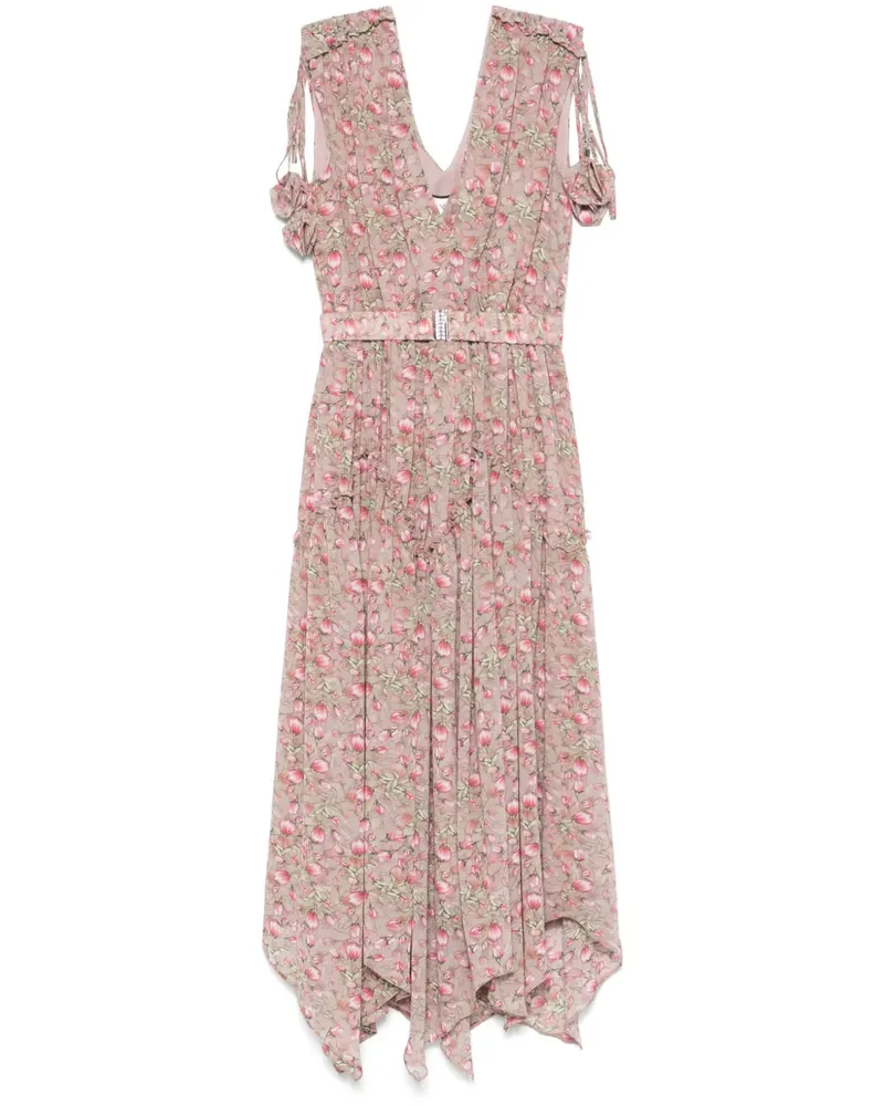 NISSA Midikleid mit Blumen-Print - Rosa Rosa