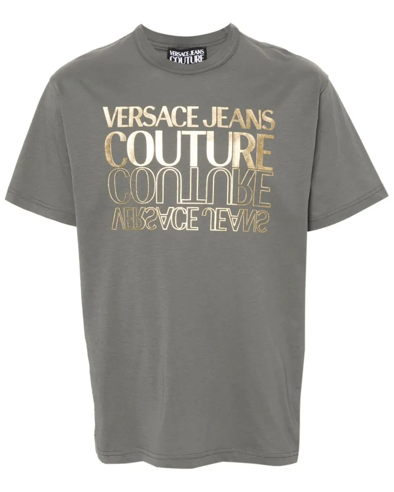 Versace Jeans T-Shirt mit Logo-Print - Grau Grau