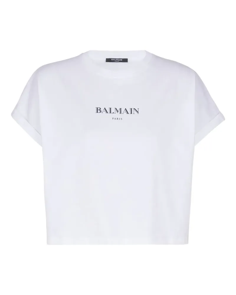 Balmain T-Shirt mit Logo-Print - Weiß Weiß