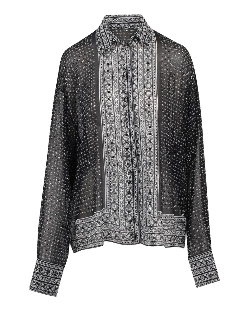 Ermanno Scervino patterned sheer shirt - Schwarz Schwarz