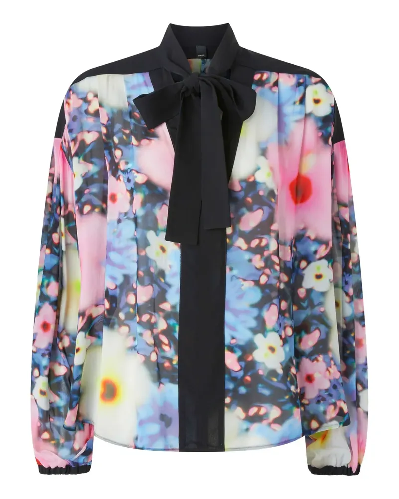 Pinko Bluse mit Blumen-Print - Schwarz Schwarz