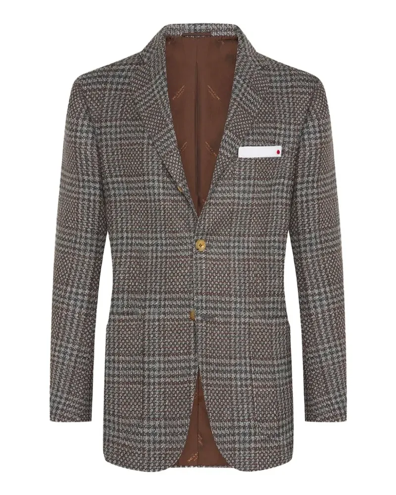 Kiton Kariertes Glen Sakko - Grau Grau