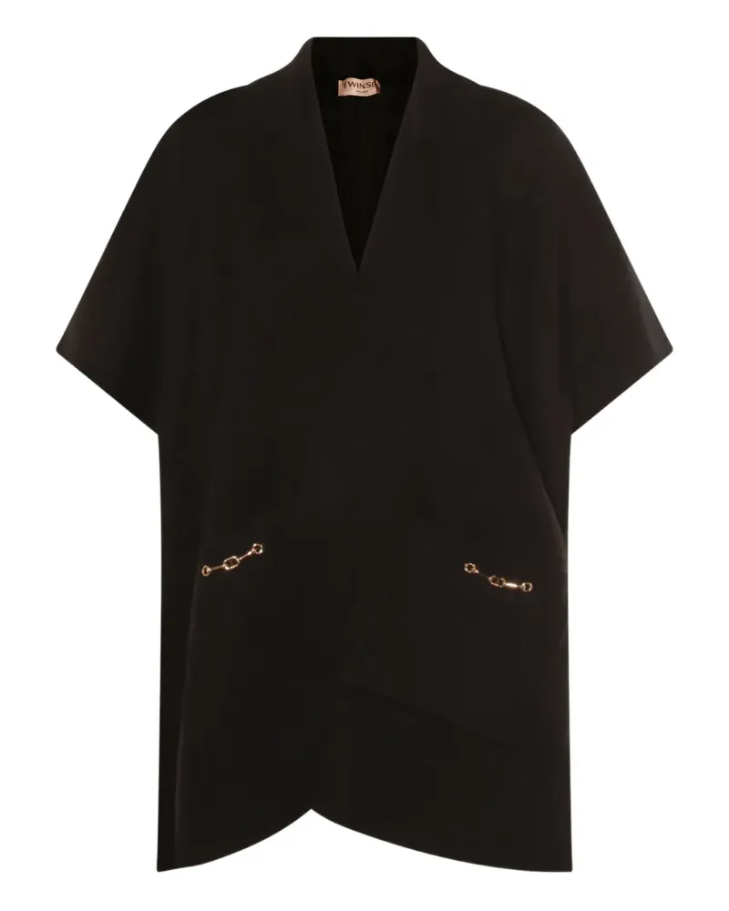 Twin-Set Gerippte Jacke mit Kettendetail - Schwarz Schwarz