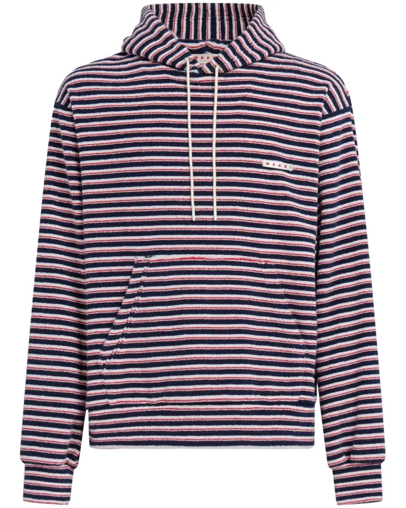 Marni layered striped hoodie Blau