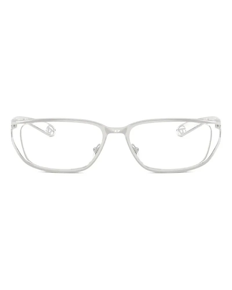 Diesel Brille mit eckigem Gestell - Silber Silber