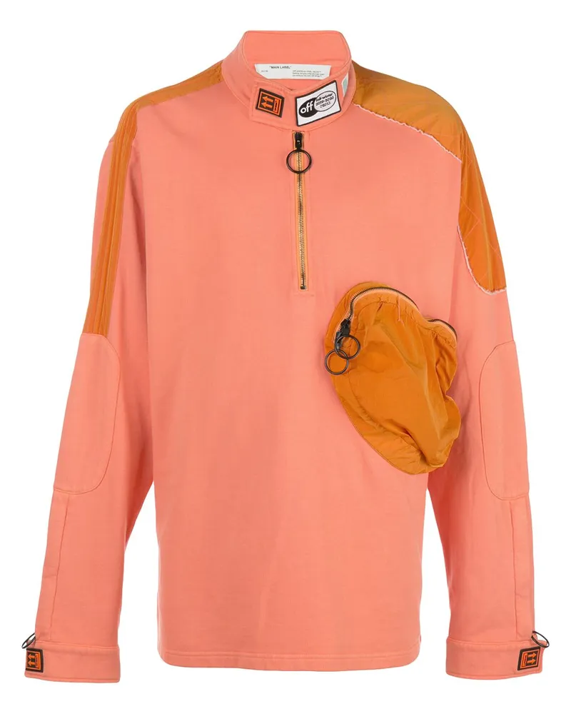 OFF-WHITE Rollkragenpullover mit Kontrasteinsätzen - Orange Orange
