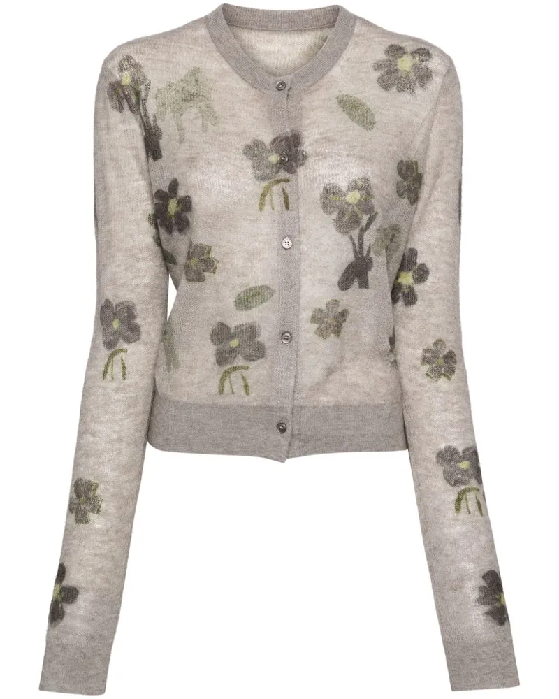 JNBY Cardigan mit Blumen-Intarsie - Nude Nude