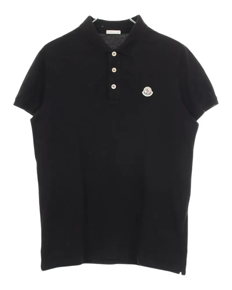 Moncler 2000s Poloshirt mit Logo-Patch - Schwarz Schwarz