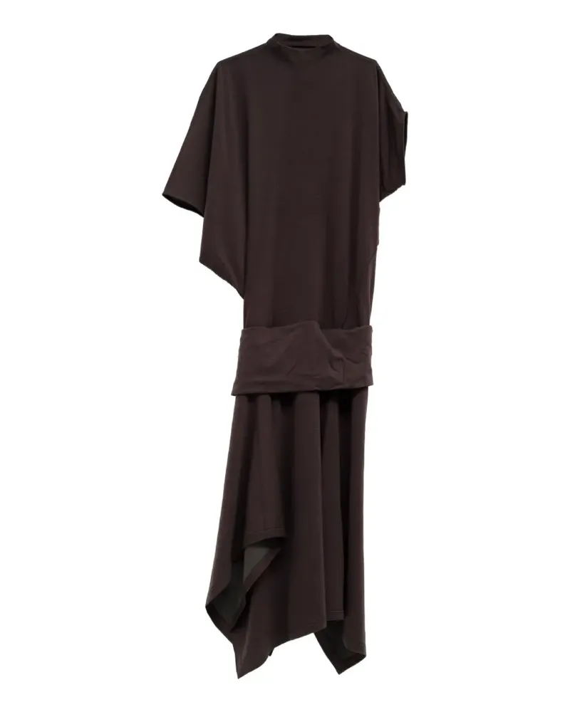 Christophe Lemaire Drapiertes Kleid im asymmetrischen Look - Braun Braun