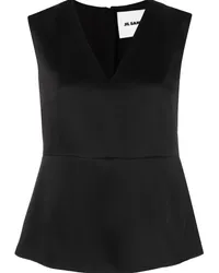 Jil Sander Tanktop mit V-Ausschnitt Schwarz