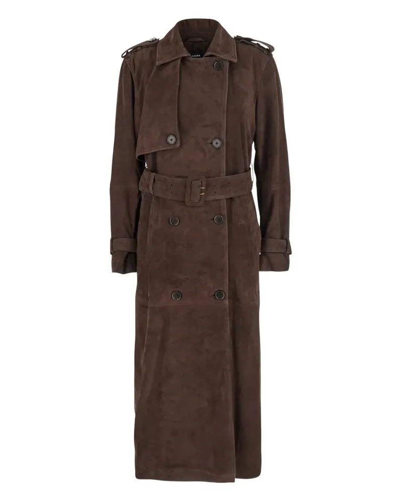 Arma Doppelreihiger Trenchcoat mit Gürtel - Braun Braun