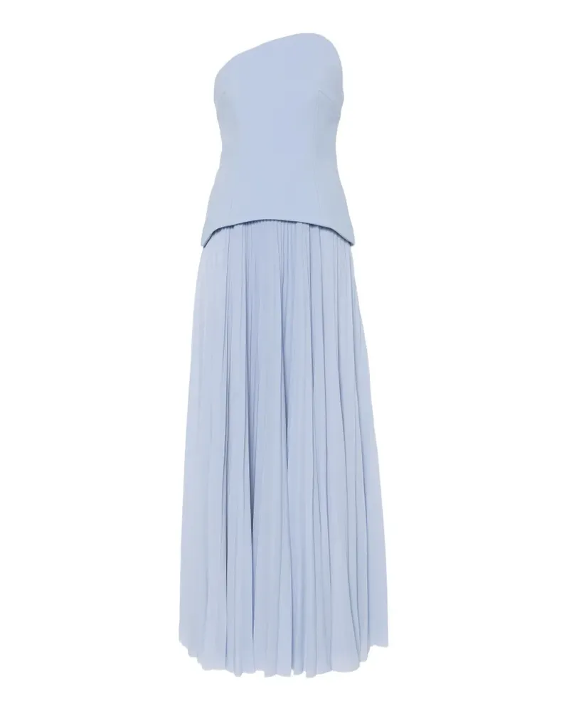 Solace London Schulterfreies Britt Maxikleid mit Falten - Blau Blau