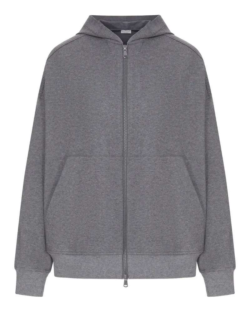 Brunello Cucinelli Kapuzenjacke mit Perlen - Grau Grau