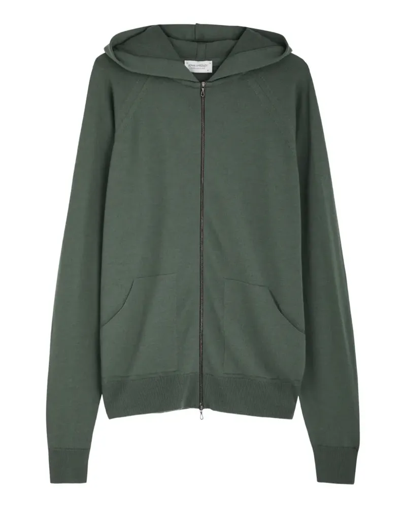 John Smedley Carty zip-up hoodie - Grün Grün