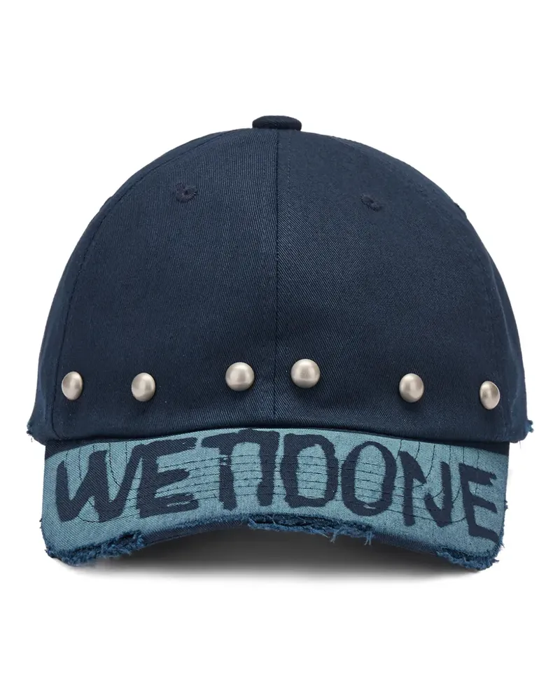 WE 11 DONE studded distressed baseball cap - Schwarz Schwarz