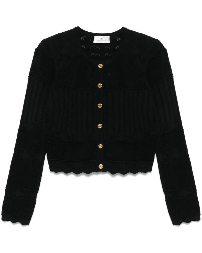 Elisabetta Franchi Cardigan aus Pointelle-Strick - Schwarz Schwarz
