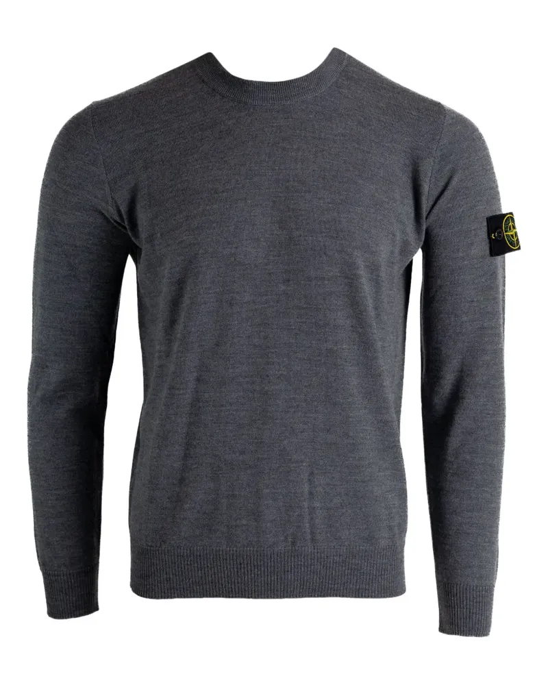 Stone Island 5100071 Pullover mit Logo-Patch - V0M67 MELANGE DARK GREY V0m67