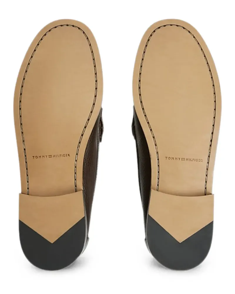 Tommy Hilfiger pebble-grain leather loafers - Braun Braun